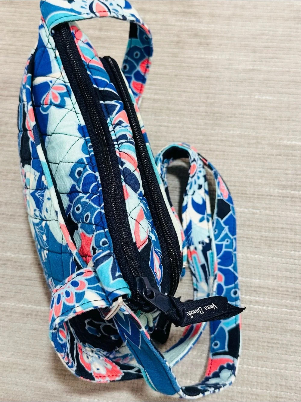 Vera Bradley Little Hipster Crossbody Bag Lotus Flower Swirl Quilted Floral
